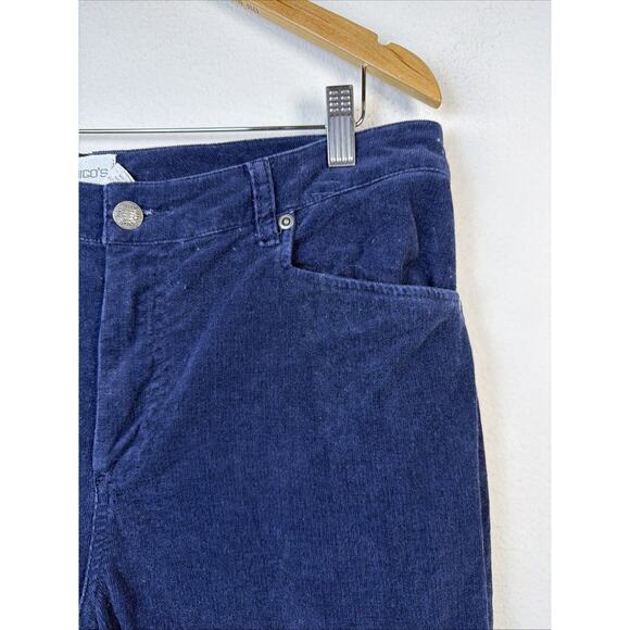 Chico's womens 14 navy corduroy pants 2 Original Fit retro western bohemian - Picture 2 of 8